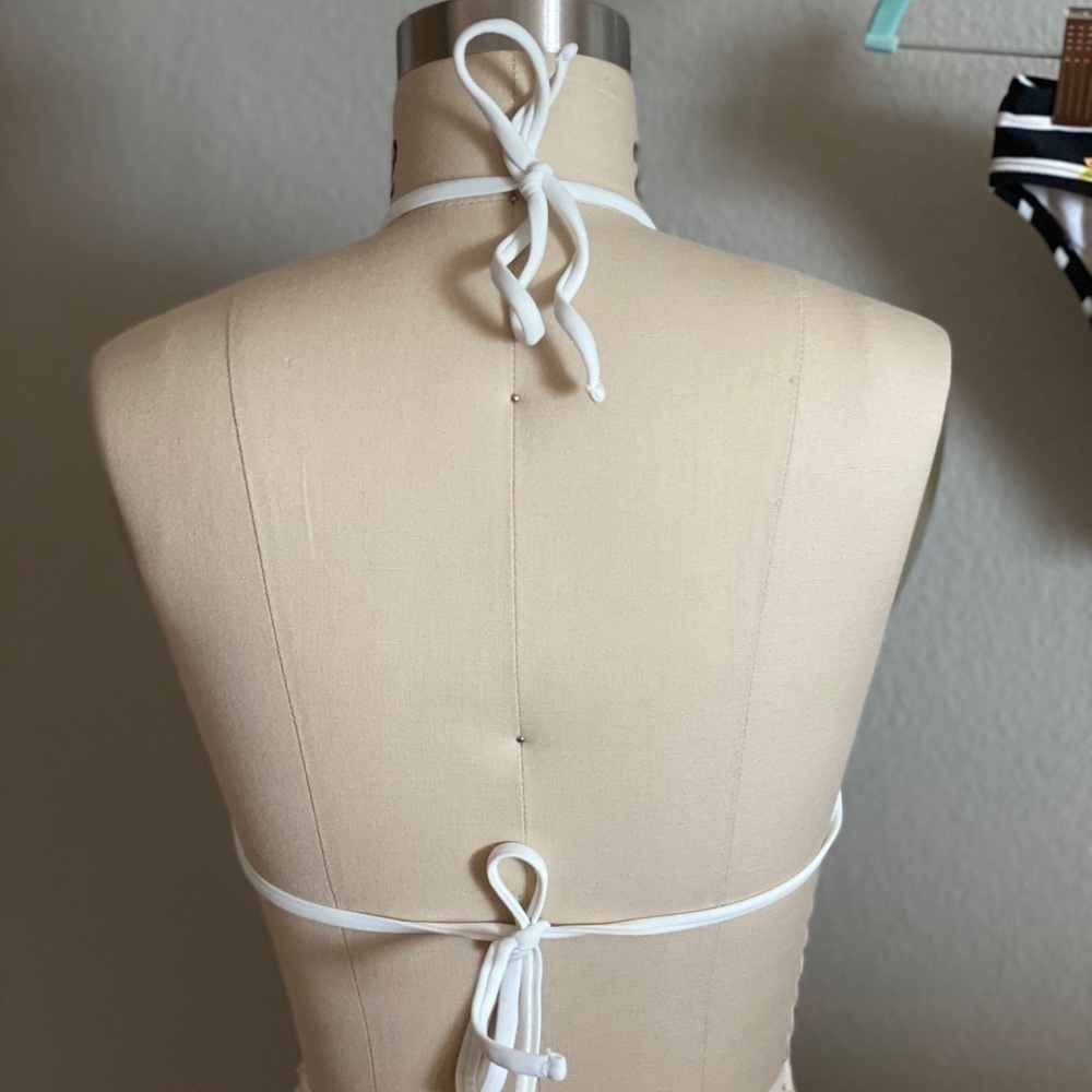 Raisin Black White Floral Stripe String Bikini - Picture 4 of 7